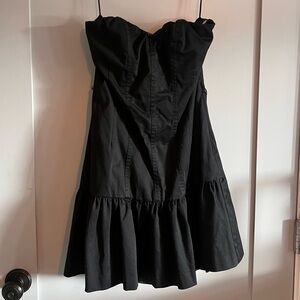 Black strapless drop waist Express mini dress